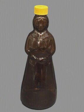 Mrs. Butterworth Pancake Syrup Amber Glass Bottle, 24 oz., Vintage Circa 1976
